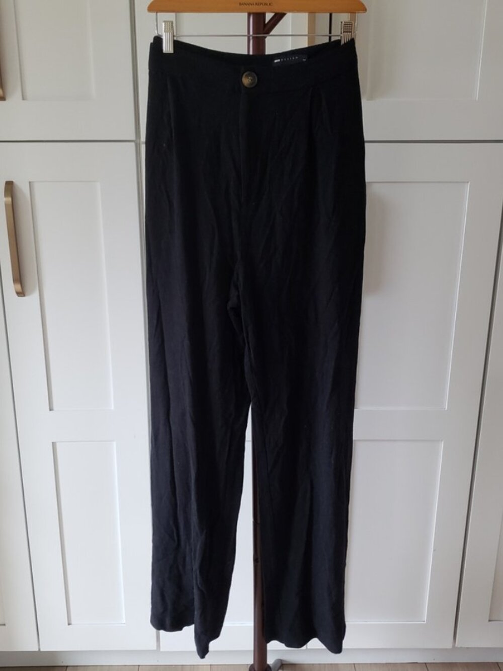 ASOS Black High-Waist Wide-Leg Trousers 14 Tall